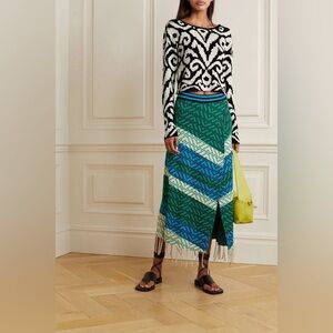 JOHANNA ORTIZ Still Water Cropped Open-Back Pima Cotton-Jacquard Top size XS